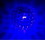 Jucarie minge albastra cu led &Oslash; 5,5 cm