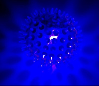 Jucarie minge albastra cu led &amp;Oslash; 5,5 cm foto