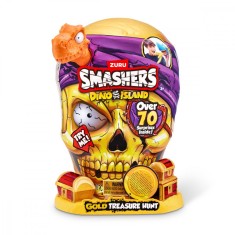 Set figurine si accesorii surpriza, Smashers, Gold Treasure Hunter, Dino Island, Portocaliu