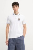 Aeronautica Militare tricou polo barbati, culoarea alb, neted, PO1850P191