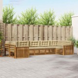 vidaXL Seturi de canapele 7 pcs Natural și Bej Lemn Solid de Acacia 3374058