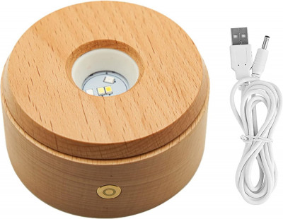 YYT LED bază de lumină din lemn, lumină colorată rotativă din lemn suport de afi foto