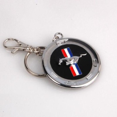 Breloc auto metal pentru Ford Mustang rotund + ambalaj cadou foto