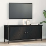 vidaXL Suport TV din stejar negru Stejar negru Placă aglomerată, Metal