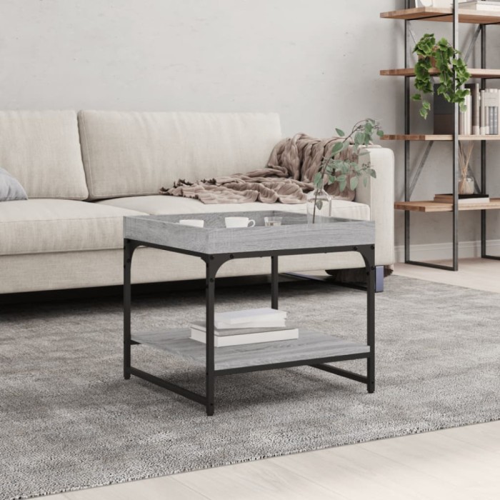 Gossi masa de cafea, gri sonoma, 49,5x49,5x45 cm, lemn compozit