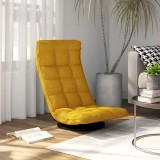 Scaun de podea pivotant, galben muștar, material textil
