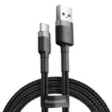 Cablu Baseus Cafule USB USB-C 2A 3m gri+negru