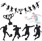 Banner cu decoratiuni de fotbal TSLBW ,negru, pasla, 3,5 m