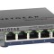 Switch Netgear GS105E-200PES, cu 5 porturi, 10 100 1000, gri - RESIGILAT