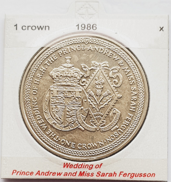 1861 Insula Man 1 crown 1986 Elizabeth II (3nd portrait; Wedding) km 174