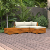 VidaXL Set mobilier grădină cu perne, 4 piese, lemn masiv de acacia