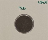 735 Franta France 1 Centime 2nd Republic 1848, KM#754 , buna