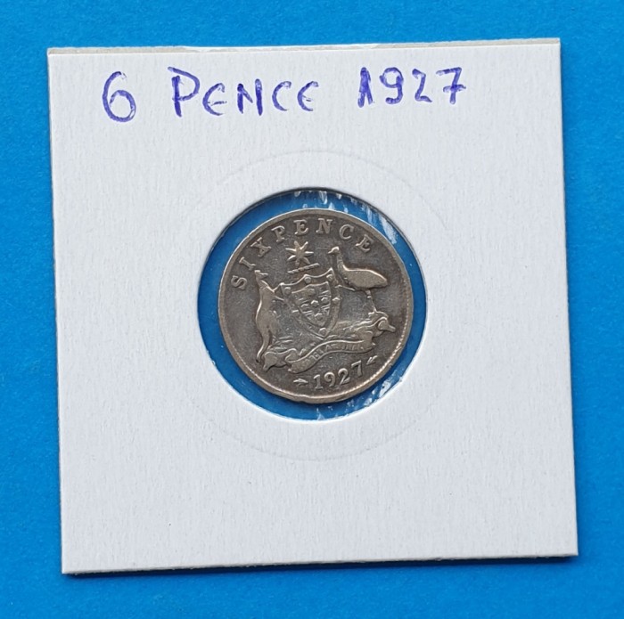 Moneda veche din Argint - 6 Pence 1927 - Australia