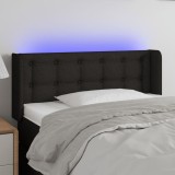 VidaXL Tăblie de pat cu LED, negru, 93x16x78/88 cm, textil 3123654