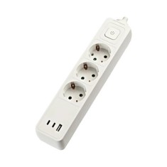 Prelungitor electric 3 prize, 2xUSB C, 1xUSB A, 1.5 m, intrerupator, Gelux