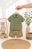 Citir, set pantalonasi si camasuta verde ursuleti (Marime Disponibila: 6 luni)