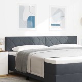 vidaXL Tăblie cu design de blocuri de diamant &icirc;n gri &icirc;nchis, 200 cm, din catifea