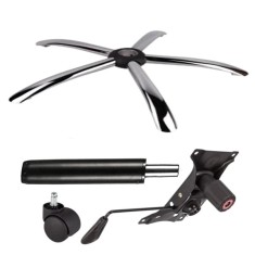 Set placuta balans metalica 22 cm x 15 cm, baza 60 cm, rolă universală &Oslash;11 mm si cilindru piston, gaz, pentru scaune birou, negru, 35 cm