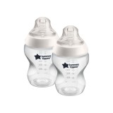 Set 2 biberoane cu tetina din silicon Closer to Nature, 260 ml, Tommee Tippee