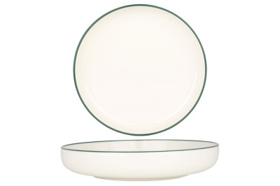 Rinart Farfurie ad&amp;acirc;ncă - Green Edge - Porţelan - 22 cm (800cc) - set de 6 foto