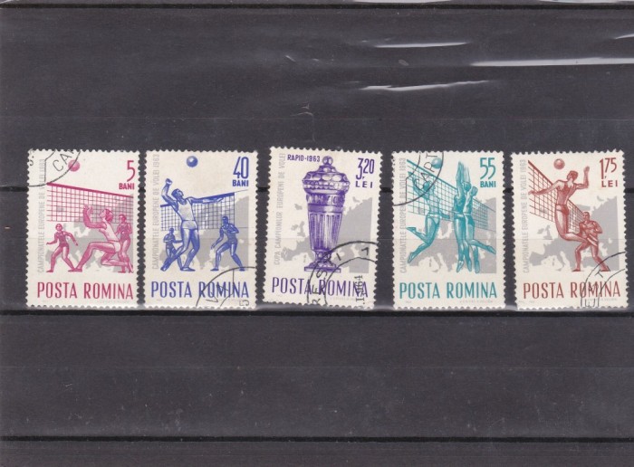 TSV @ - 1963 LP 569 CAMPIONATELE EUROPENE DE VOLEI, ȘTAMPILAT