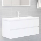 vidaXL Dulap cu chiuvetă &icirc;ncorporată, alb, PAL