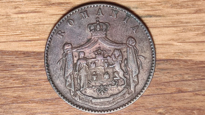 Romania - moneda de colectie istorica - 5 bani 1867 Heaton - absolut superba ! foto