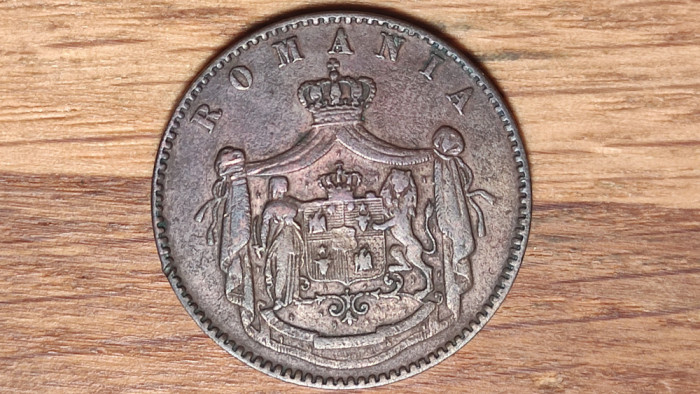 Romania - moneda de colectie istorica - 5 bani 1867 Heaton - absolut superba !