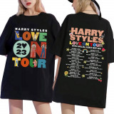 Femei cu m&acirc;necă scurtă Love On Tour Concert 2023 Harry Styles Piept și Spate Pr, Oem