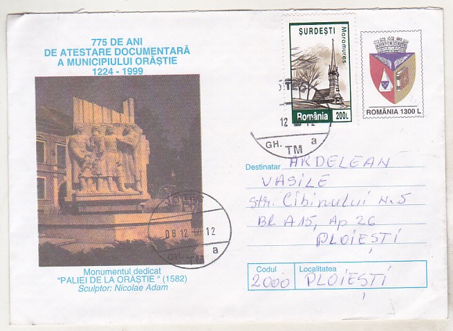 bnk ip Intreg postal 092/1999 - circulat - Orastie