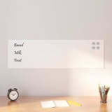 vidaXL Tablă magnetică de perete, alb, 100x30 cm, sticlă securizată