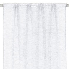 Perdea Decorativă, Model cu Bandă, Material Poliester, Culoare Alb, Dimensiuni 140x140 cm