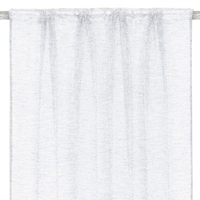 Perdea Decorativă, Model cu Bandă, Material Poliester, Culoare Alb, Dimensiuni 140x140 cm foto