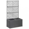 VidaXL Strat &icirc;nălțat spalier 2 ghivece negru 58x30x107 cm poliratan 46931