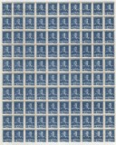 |Romania, LP 154/1943, Mihai I (filig. MM) (uz.), 12 lei, ultramarin, coala, MNH, Nestampilat