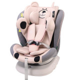 Cumpara ieftin Scaun Auto Tweety Plus DELUXE BUF BOOF iSIZE UrsPink cu Isofix rotativ 360 grade 40-150 cm