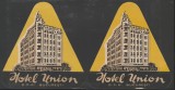 Romania anii 50 - Set 2 vignete de bagaje Hotel UNION din Bucuresti (tip 3, varietati), ONT Carpati, etichete hoteliere, promovare turistica