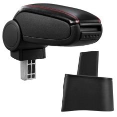 [pro.tec] Marca specifica pentru cotiera auto Seat Ibiza 6L - cotiera auto - cu compartiment pentru depozitare - imitatie piele - negru, cu cusatura r foto