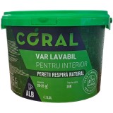 Var lavabil alb Coral, de interior, 2.5 L, aspect mat