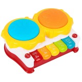 Set instrument muzical Tobe cu Pian, Jumbo Baby, multicolor, 2 suprafete tobe, 5 clape muzicale