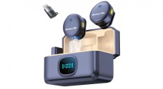 Set 2 Microfoane Lavaliera Wireless Q8 DolphinMC?, compatibil cu iPhone, iPad, Samsung, Huawei, Xiaomi, Carcasa de Incarcare Plug and Play, Android, I foto
