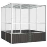 Colivie pasari antracit 213,5x217,5x211,5 cm otel galvanizat GartenMobel Dekor