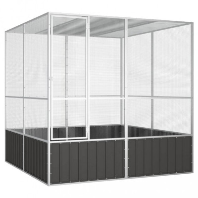 Colivie pasari antracit 213,5x217,5x211,5 cm otel galvanizat GartenMobel Dekor foto