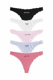 Cumpara ieftin Set 5 perechi de chiloti tanga din bumbac, pentru dama, 28650, Multicolor