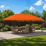 Foisor pentru Gradina 6 x 3 m Portocaliu Poliester si otel