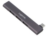 Hub USB LOGILINK 4 porturi USB A și USB C, USB 3.2, gri