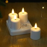 Decoratiune lumanare Hoff, LED, lumina calda, H 8.5 cm, alimentare USB, set 4 bucati