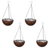 Set 4 Cosuri Suspendate Salcie Rotunde Maro 25cm cu Captuseala si Lant Ghiveci Interior/Exterior vidaXL