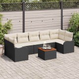 Cumpara ieftin Set de canapele pentru grădină 8 pcs Negru și alb