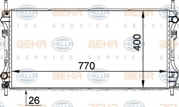 Radiator, racire motor FORD TRANSIT platou / sasiu (FM, FN) (2000 - 2006) HELLA 8MK 376 764-111